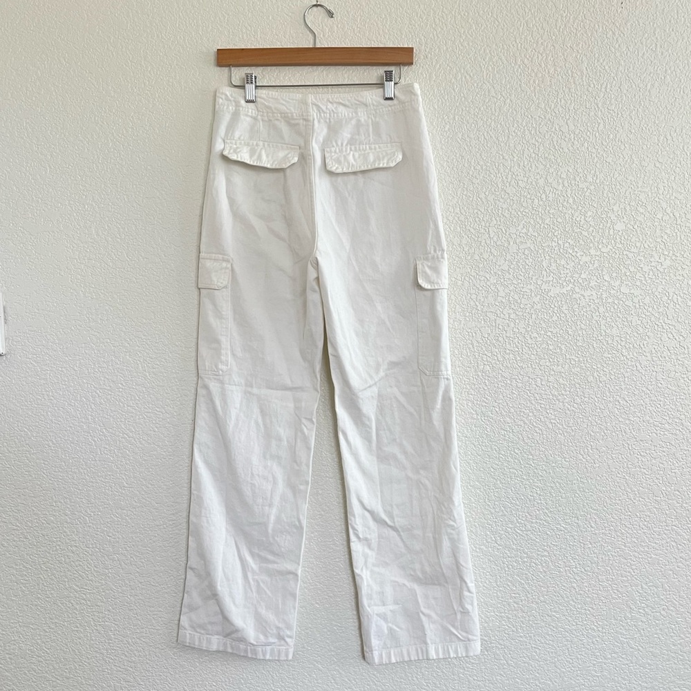 Zara | Neutral white cargo pants wide leg slouchy size 4 - Picture 5 of 10